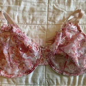 Avenue Pink Sequin Lace Bra